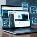 laptop displaying a WordPress website in the browser