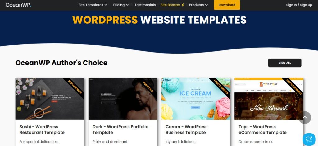 OceanWP Demo Kits screenshot