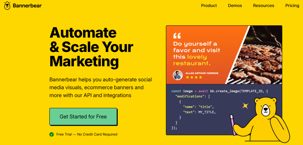 Bannerbear home page