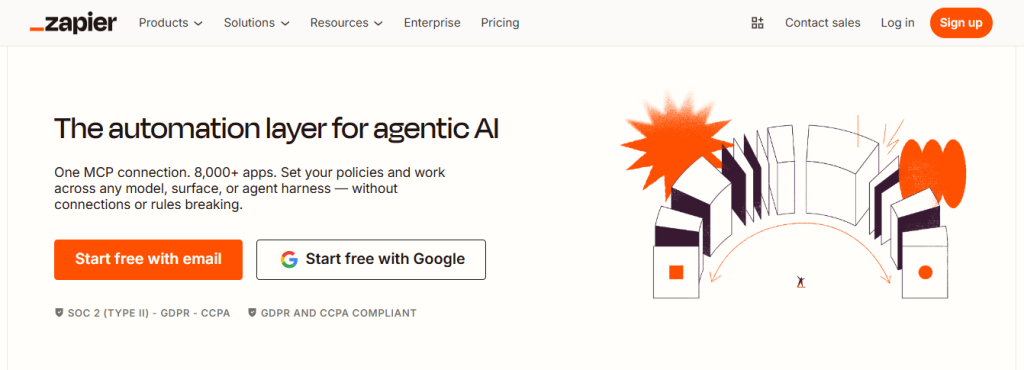 Zapier homepage screenshot