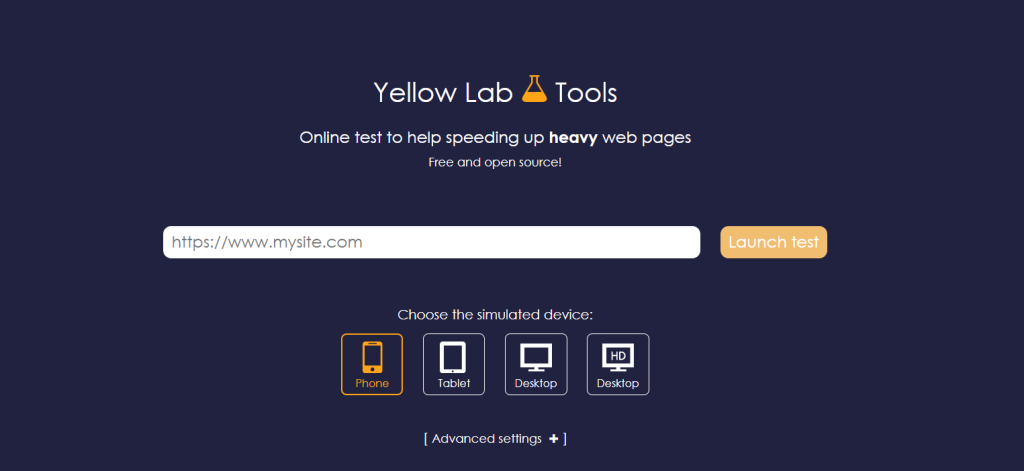 Yellow lab tools speed test