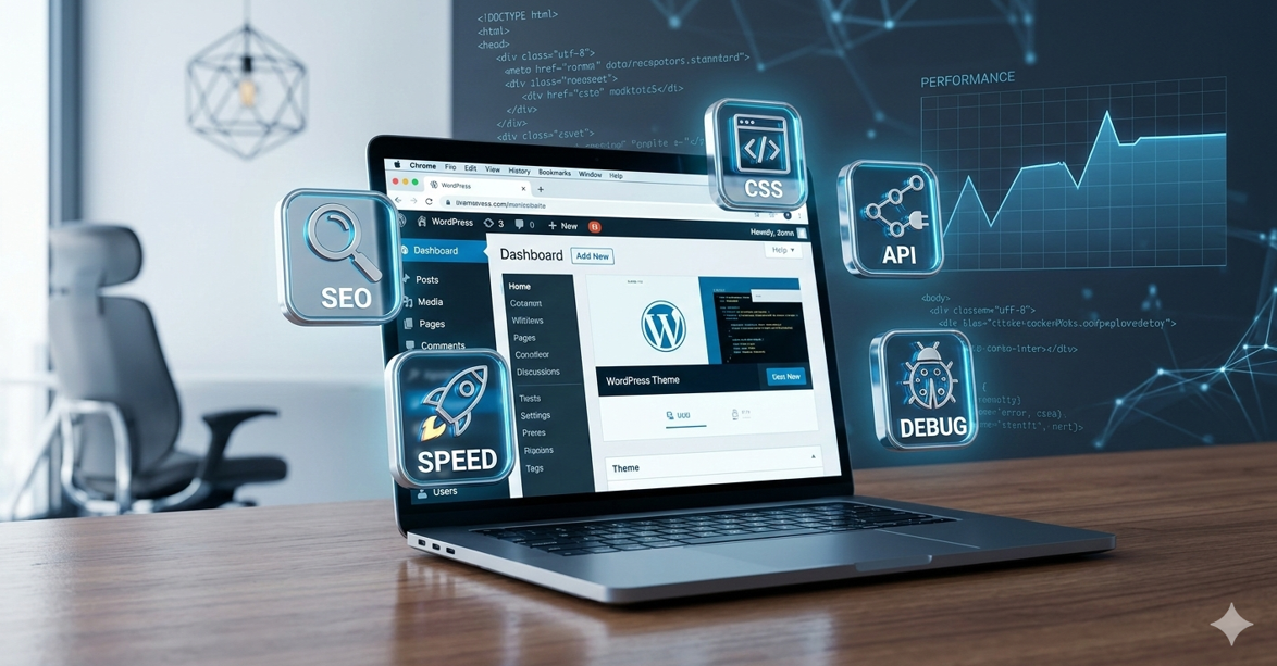 futuristic app architecture diagram showing a central database labeled “Backend Brain” connected to a website, mobile app, and AI bot