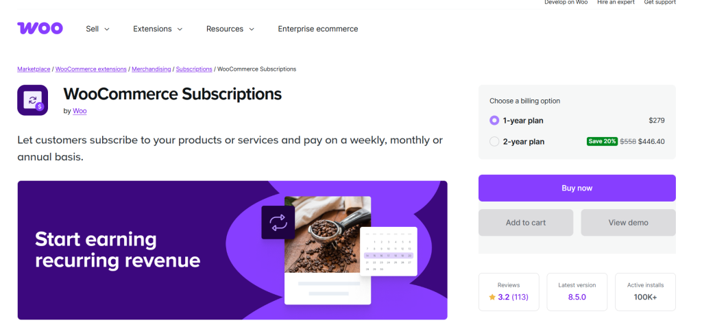 Woocommerce subscriptions ecommerce plugin