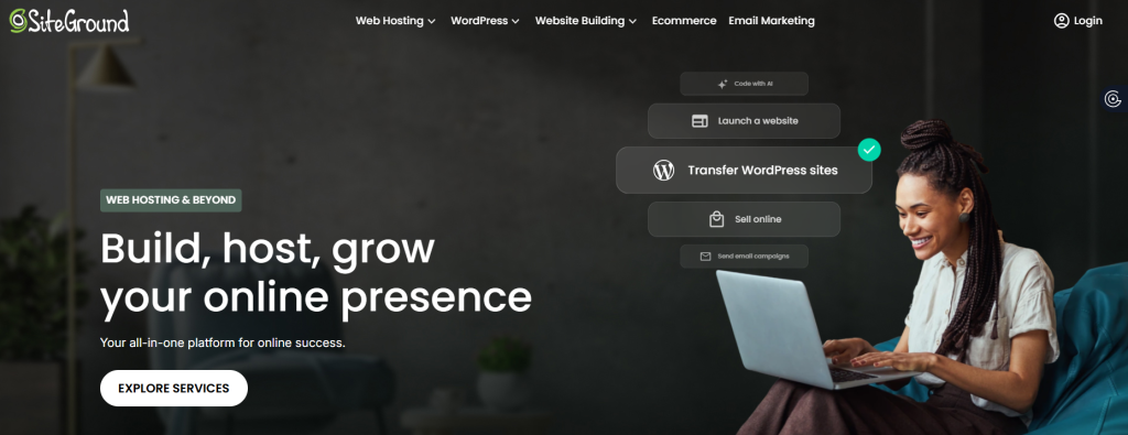Siteground home page