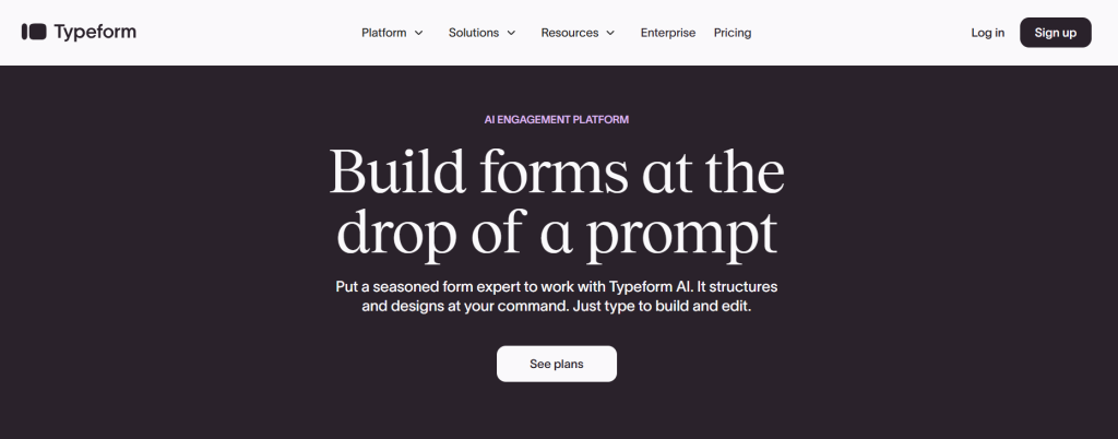 Typeform home page