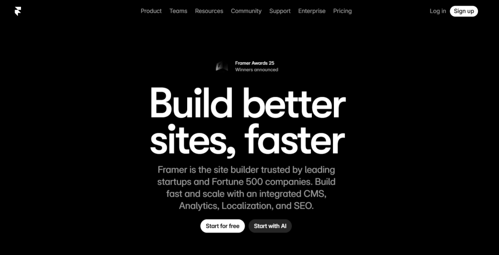 Framer no code platform