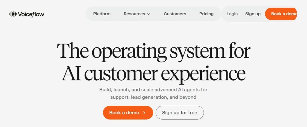Voiceflow homepage screenshot