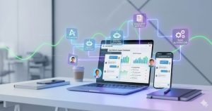 AI support agent helping multiple customers through chat interfaces