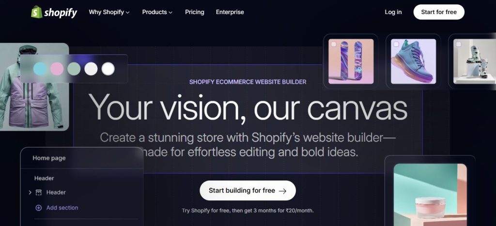Shopify"s website builder