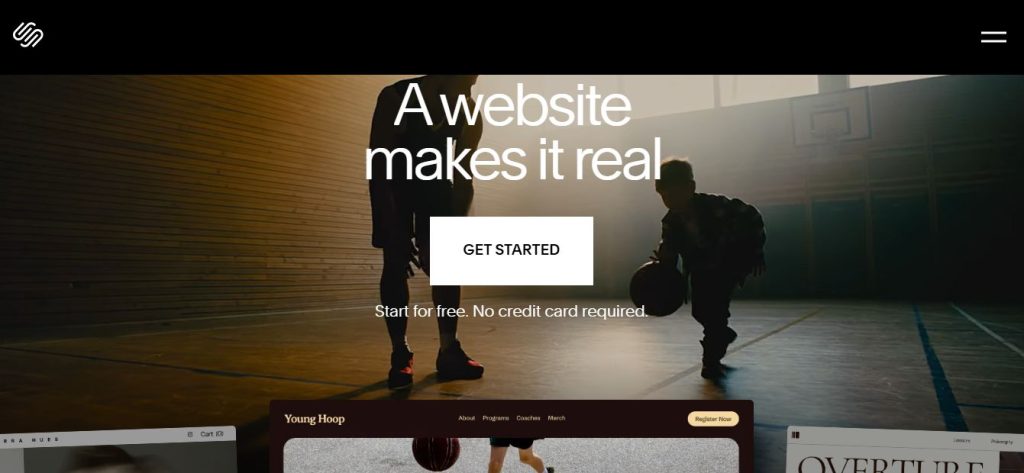 Squarespace homepage screenshot
