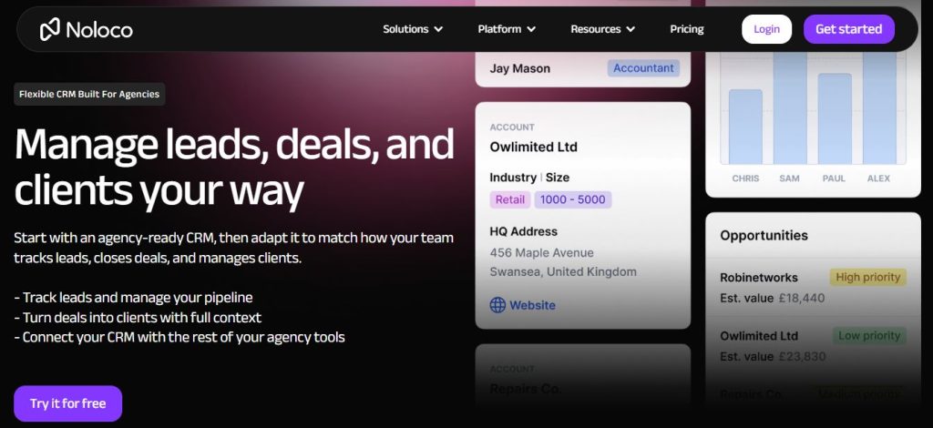 Noloco's no-code CRM builder