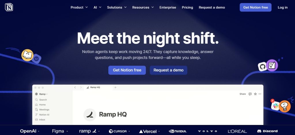 Notion homepage screenshot