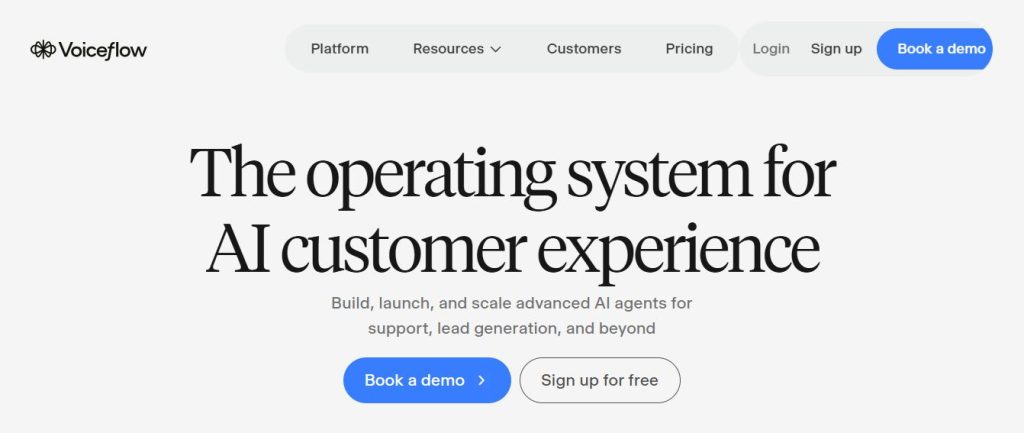 Voiceflow — Best for Customer-Facing Business Agents