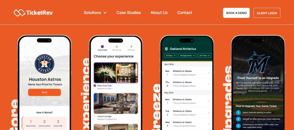 TicketRev app built on bubble