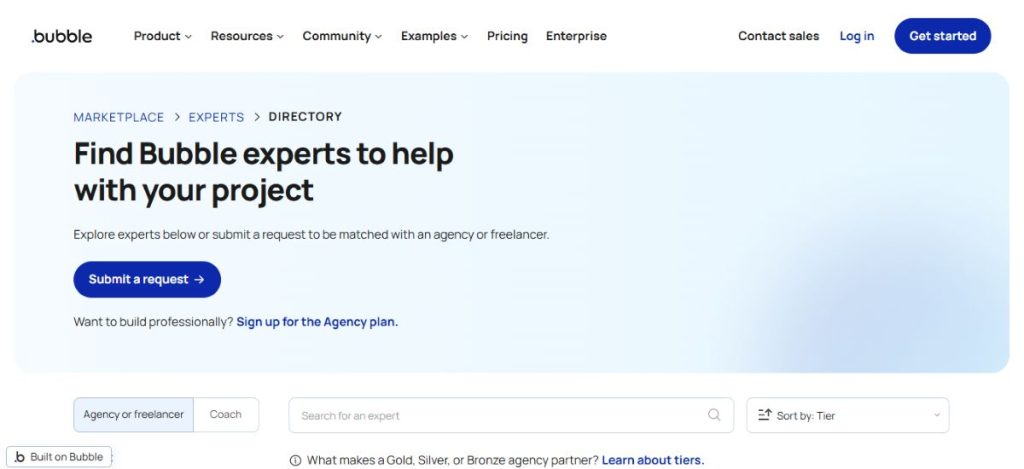 Bubble directory for experts in no-code development