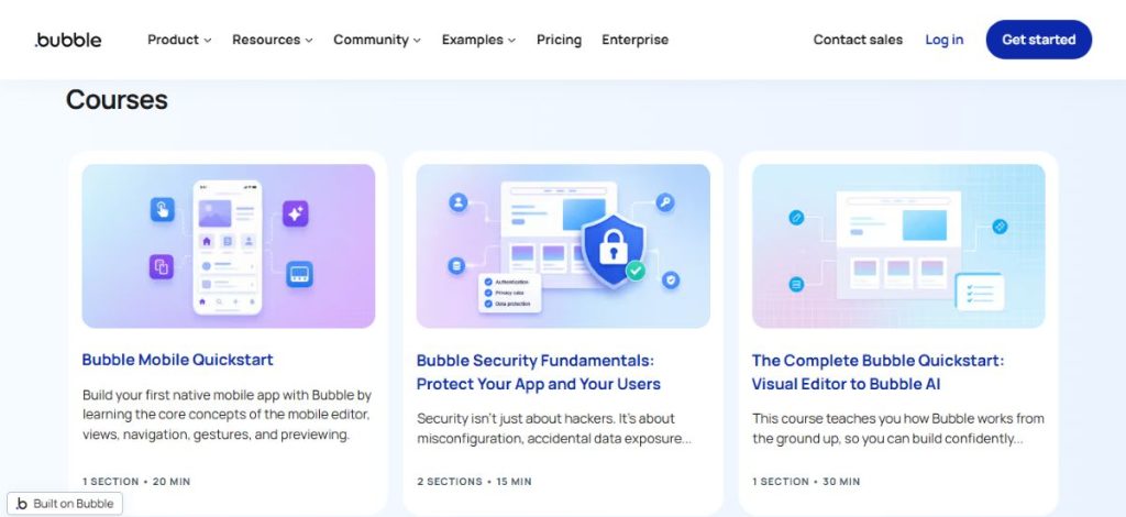 Bubble Academy course overview