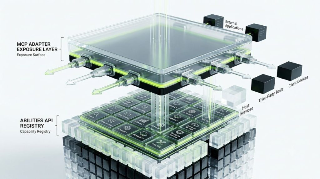 The Abilities API registry layer beneath the MCP Adapter exposure layer