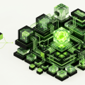 A sophisticated 3D conceptual illustration of a modern AI-powered application being built from interconnected modular components, with a central glowing crystalline AI core connected to multiple layers representing plugins, APIs, databases, automation workflows, and custom AI models.